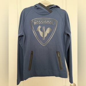 Like New Men’s Rossignol Ski Blue Logo Hoodie w/ Black Piping/Detailing size S